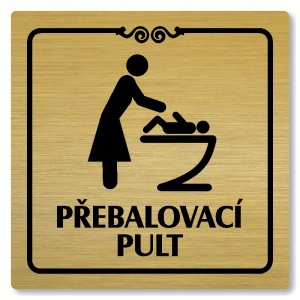 Přebalovací pult, 148x148mm, zlatá, Texas